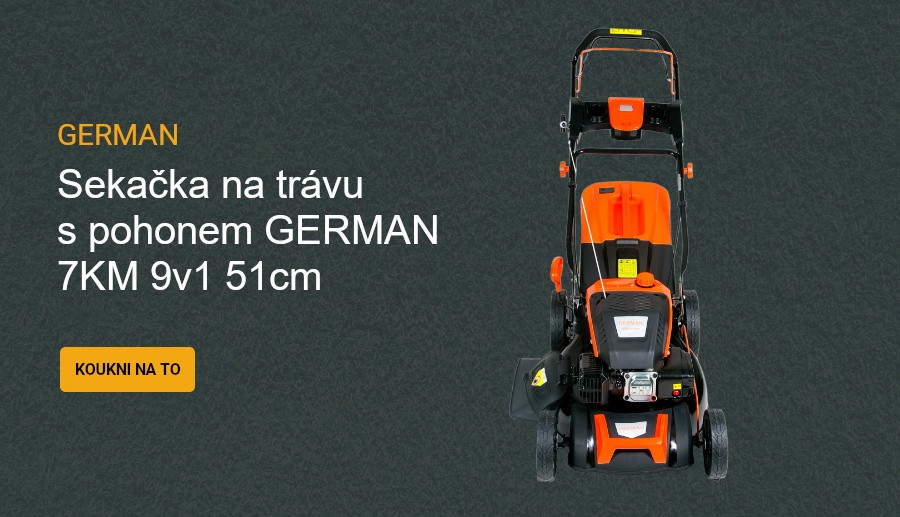 Benzínová sekačka s pojezdem GERMAN 7KM 9v1 51cm